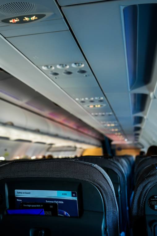 Indefra flyet på vej hjem
